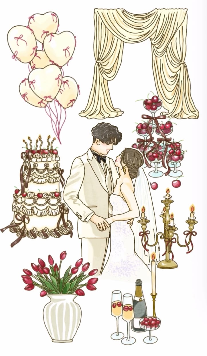 顔を描かない優しい水彩のイラストを作ります 写真が苦手な方にも選ばれる、ウェルカムボード・似顔絵イラスト イメージ1