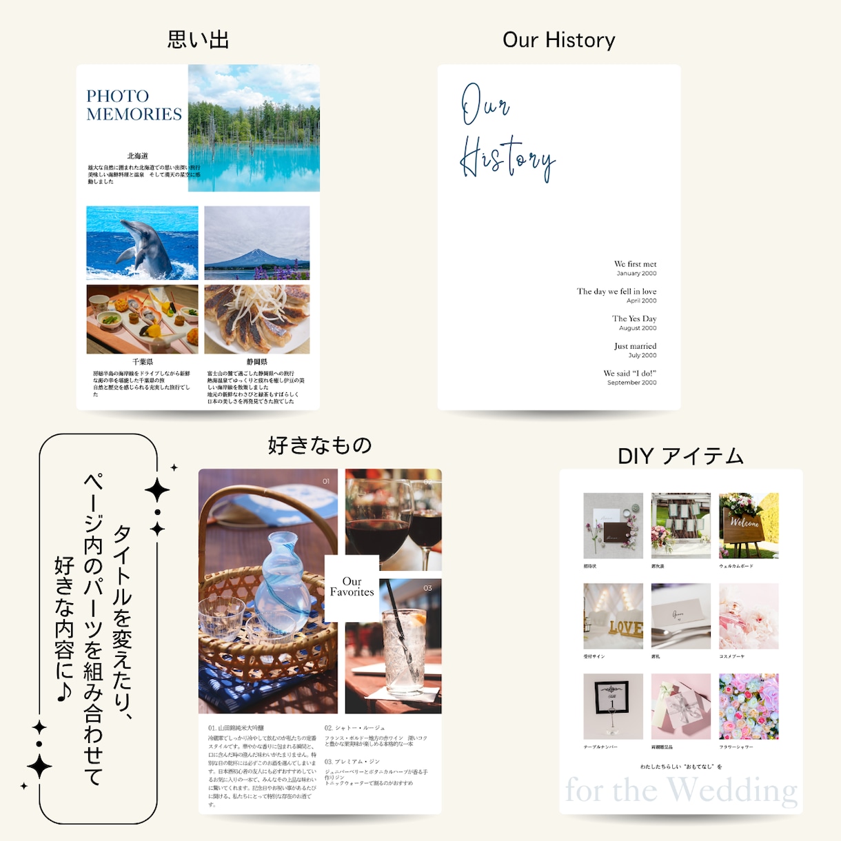 世界にひとつの雑誌に特別なデザインでつくれます 【Canva対応】理想のプロフィールブックを作るテンプレート イメージ6