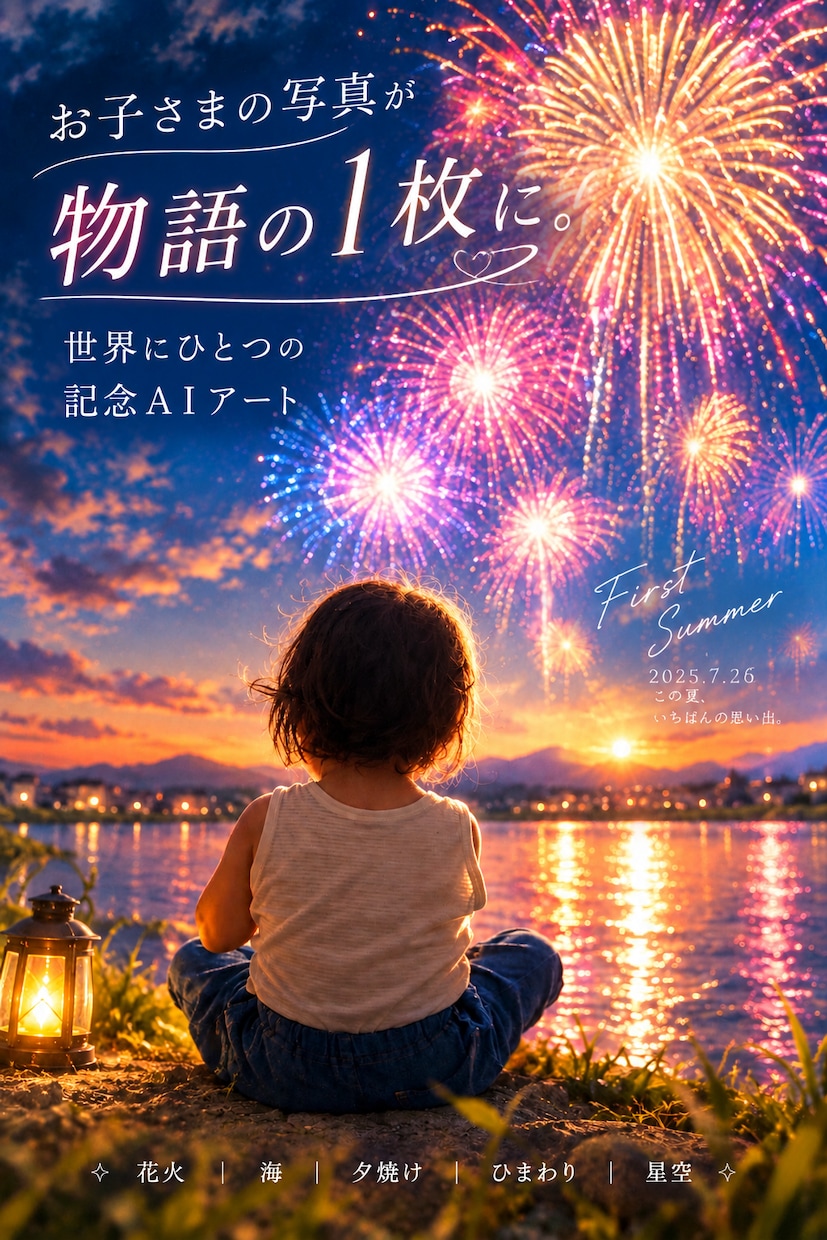 世界にひとつのAIアート作ります お子さまの大切な『今』を映画の1シーン風に残してみませんか？ イメージ1