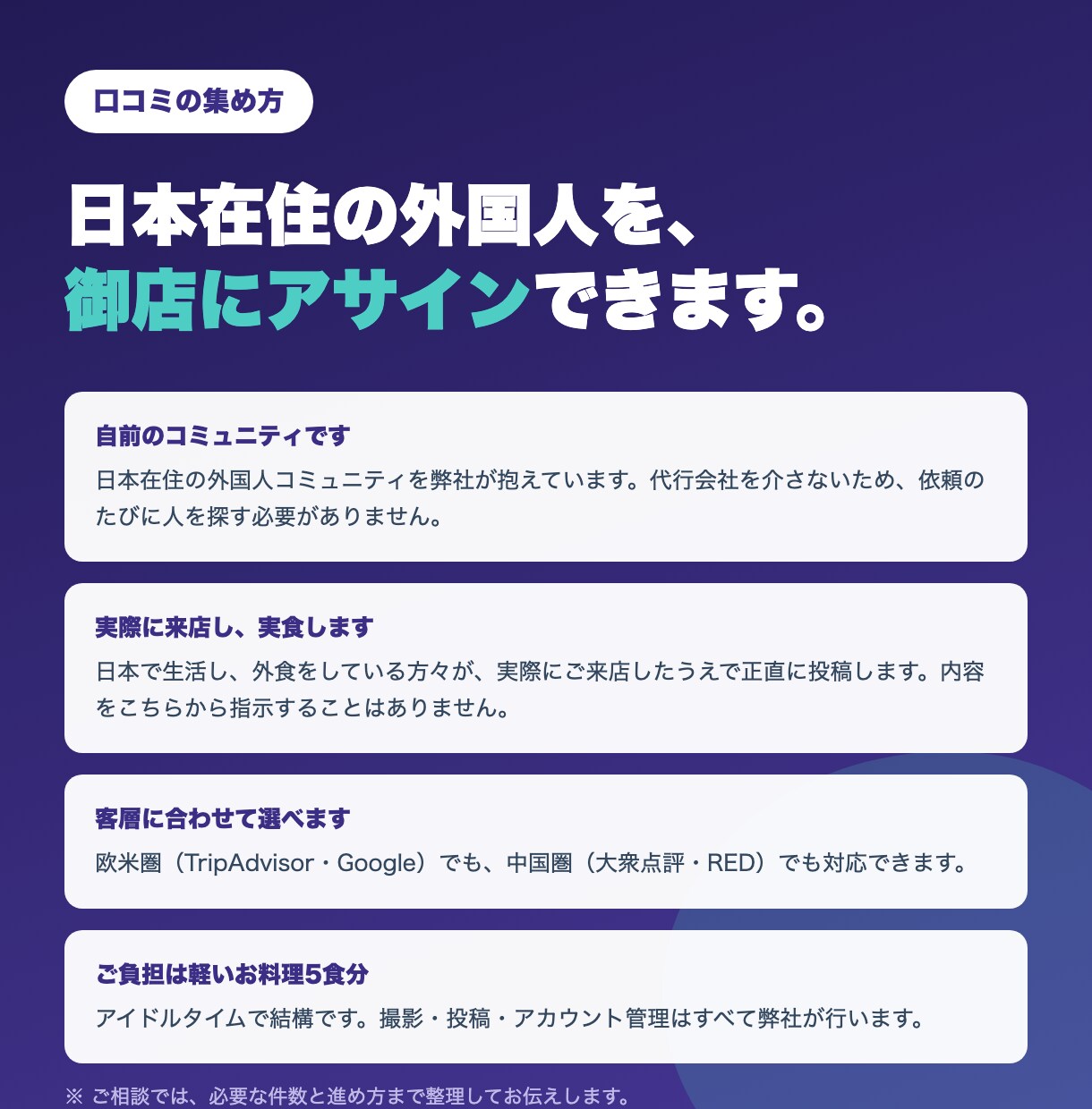 飲食店のインバウンド集客を攻略します 何から始めるべきか。10媒体の掲載状況を実測してお伝え イメージ4