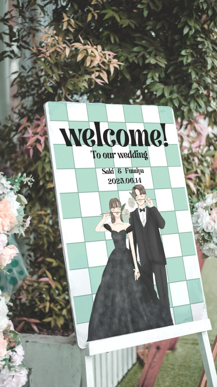 結婚式に！大人可愛いウェルカムボードを描きます 繊細タッチで描くそっくりでオシャレなウェルカムボード♡ イメージ6