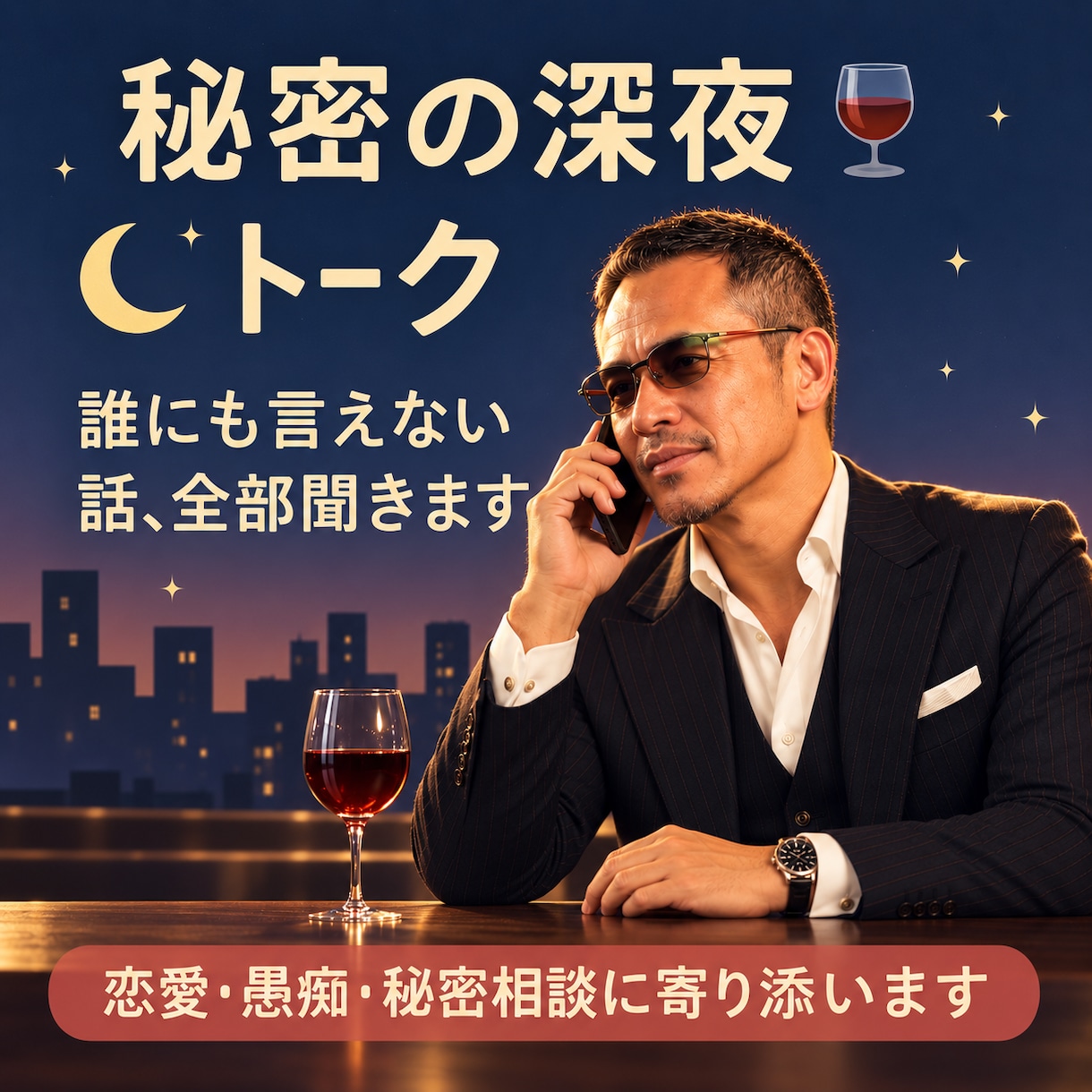 秘密の深夜トーク❣️誰にも言えない話、全部聞きます 〜孤独な夜に心を軽くするお手伝い⌛〜不倫・浮気・恨み・愛憎 イメージ1