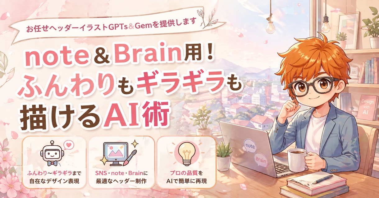 プロ級ヘッダーをAIで簡単自作！2ツール提供します note＆Brain用に！ふんわりギラギラ両方描けるAI術 イメージ6