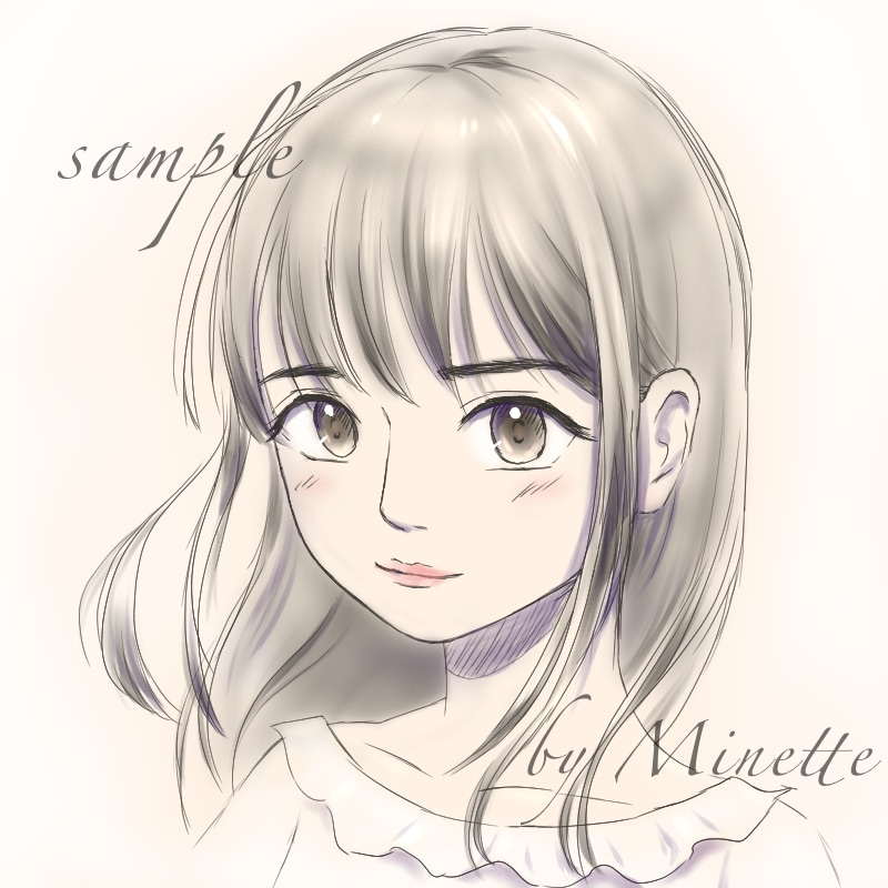 水彩画風SNSアイコン☆おしゃれ&綺麗に描きます 似顔絵イラストもよく合う優しいタッチです イメージ3