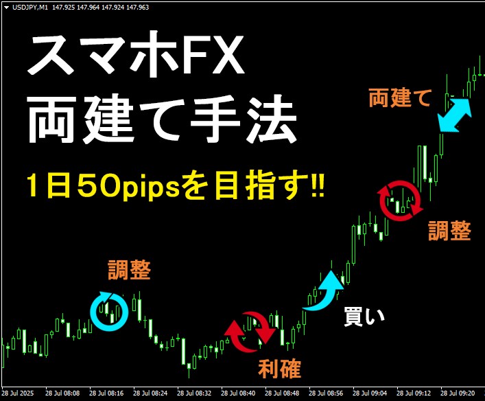 スマホをFXで活用した両建て裏技手法教えます 4年間の運用を続けた安定型のリスク制御の両建て手法 イメージ1