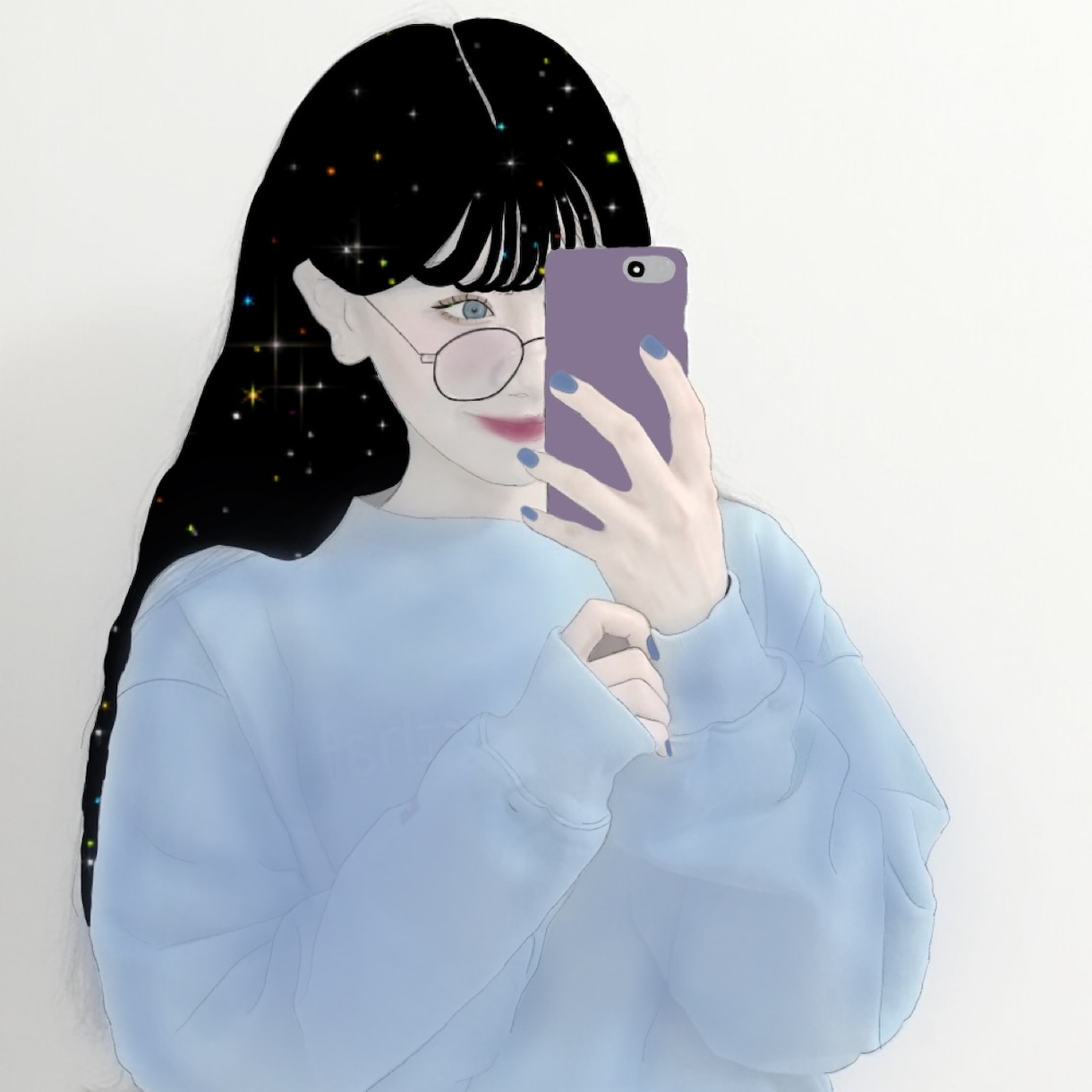 SNSのアイコンに使えるオシャレな似顔絵描きます InstagramやTwitterなどのアイコン用似顔絵 イメージ1