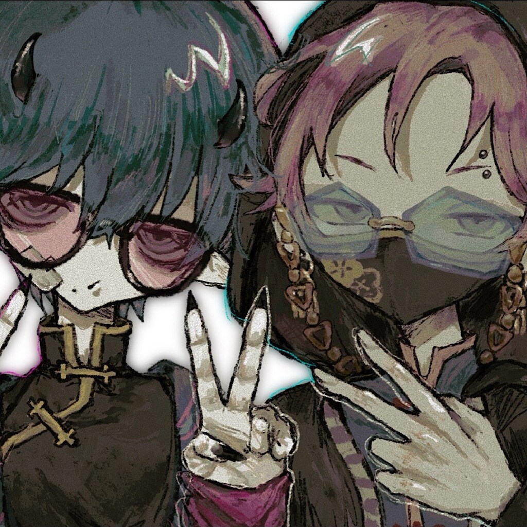 暗めで可愛い厚塗りのアイコン書きます ダークでポップな絵が得意です!!要相談で即日納品可能!! イメージ2