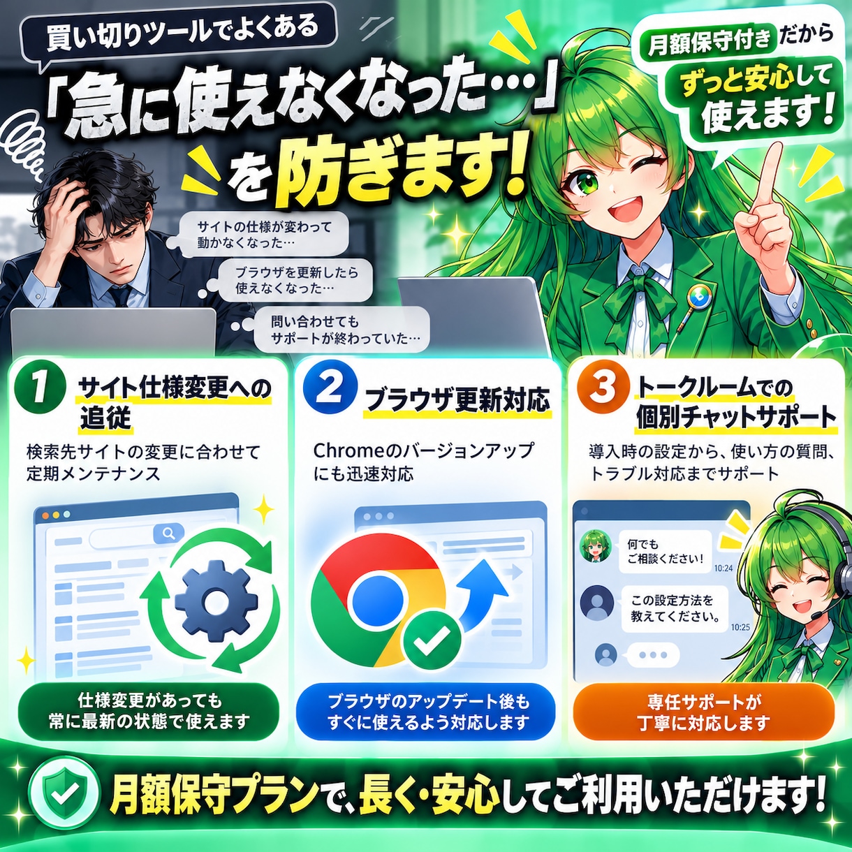 AI社員のChrome拡張で営業を自動化します 日々の反復作業を即自動化。月額保守付きで安心導入をサポート！ イメージ9