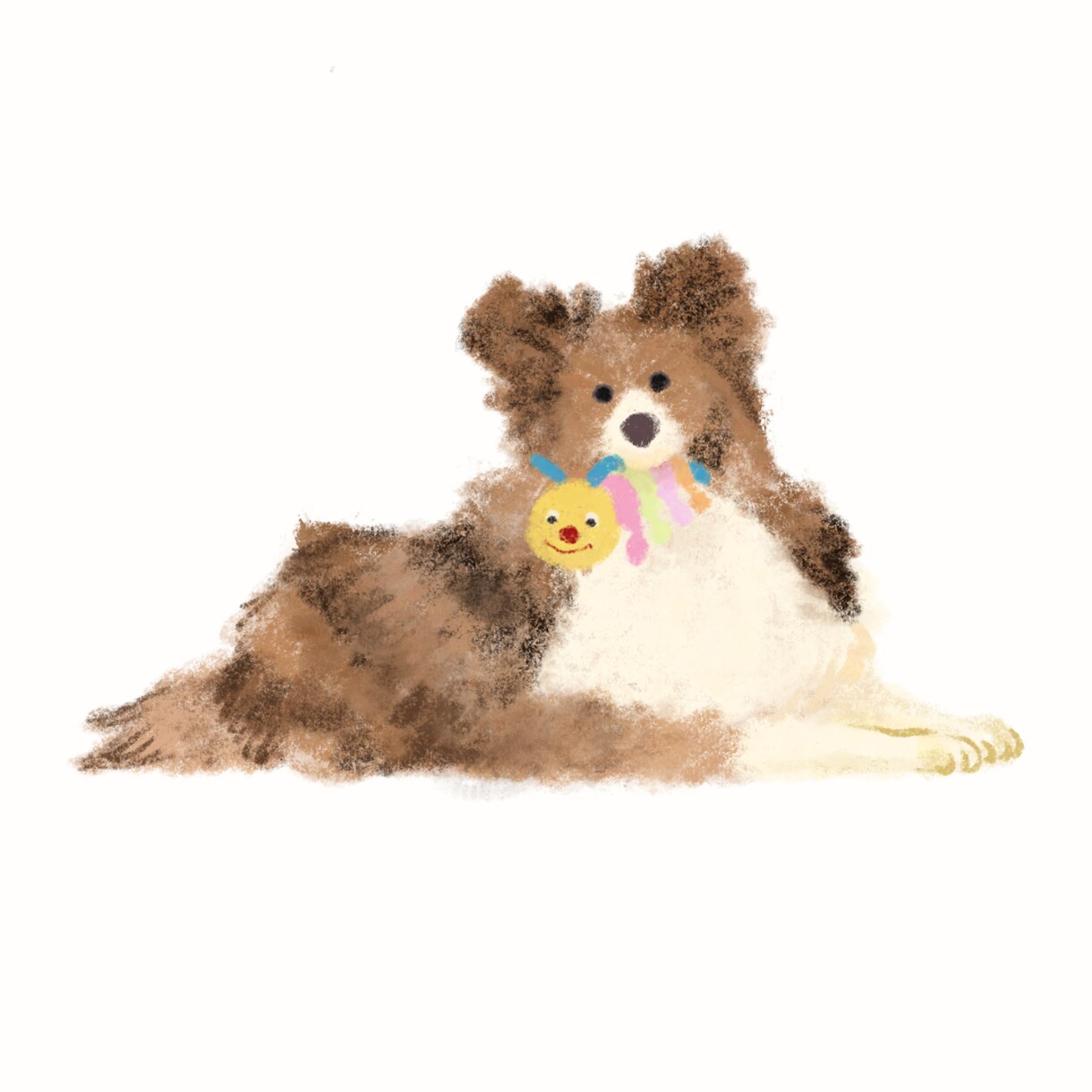 うちの子(ペット)のイラストをゆるく描きあげます 宝物のおもちゃとイラストに残しませんか？SNSアイコンにも！ イメージ1