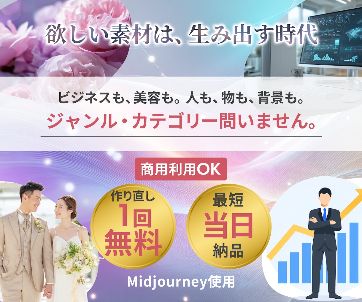 AIで素材生成代行します ＼理想の素材であなたのクリエイティブをワンランク上に／ イメージ3