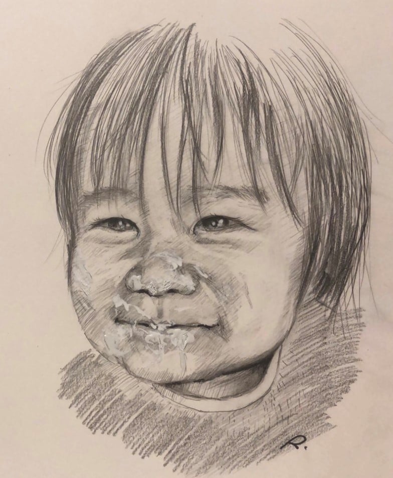 写真から鉛筆・色鉛筆でデッサン風似顔絵を描きます 人生に絵を残そう。こだわり手書き、加工一切なし。原画郵送。 イメージ7