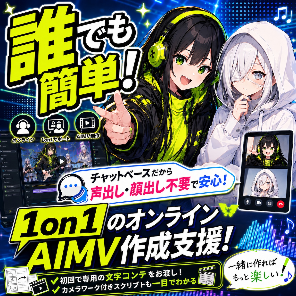 AI動画MV用の文字コンテ・スクリプトを作ります 完成したMVでAI音楽イベントへの挑戦しよう！ イメージ1