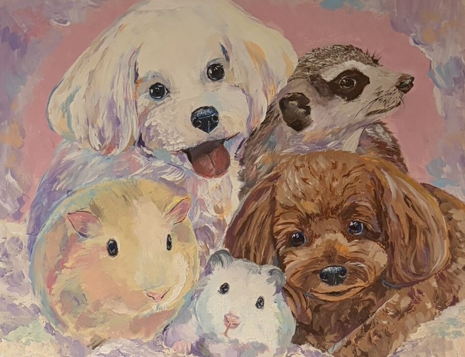 可愛いペットをキャンバスにアクリル絵の具で描きます 大切な家族との思い出を形にしませんか？プレゼントや記念にぜひ イメージ3
