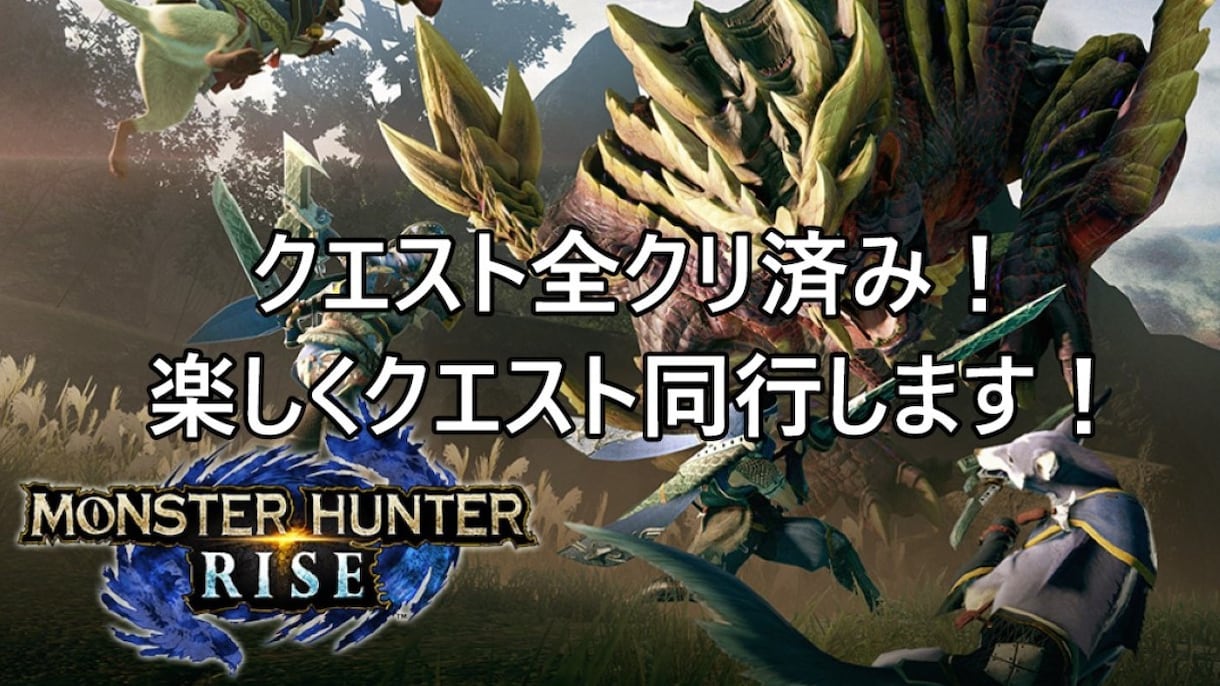 モンハンライズクエスト手伝います 全てのクエストクリア済み！ゲーム実況者がクエスト同行します！ イメージ1