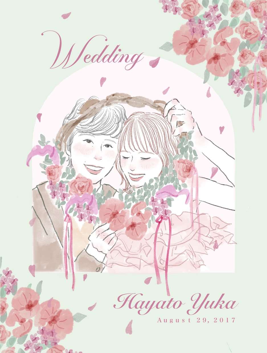 似顔絵ウェルカムボードお書きします ウェルカムボード、招待状、thank youカードなど♪ イメージ1