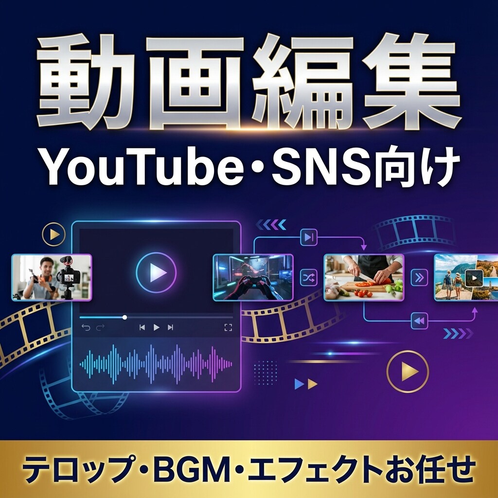 YouTube・SNS向け動画を編集します テロップ・BGM・エフェクトお任せください イメージ1