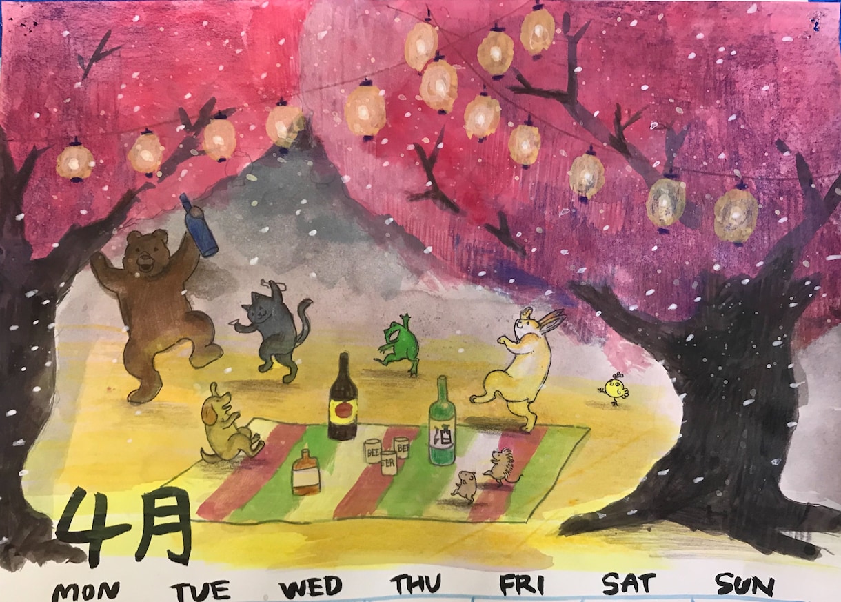 手描きの動物イラストを描きます キャンバス(SMサイズ)に手描きのイラストを描きます。 イメージ7