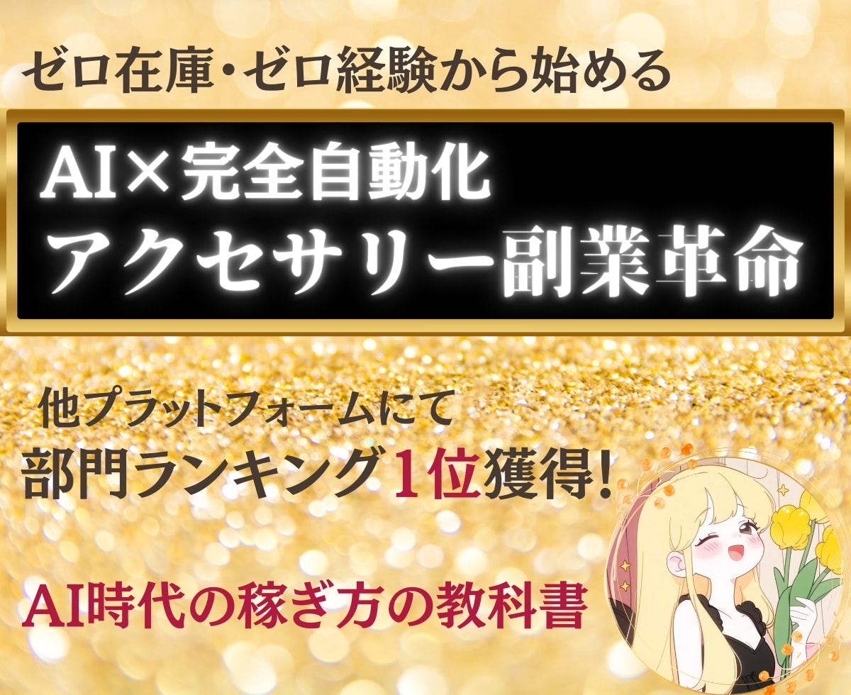 初心者でも始められるアクセサリー販売攻略教えます 初期費用ゼロ・在庫ゼロ・発送ゼロのアクセサリー販売革命 イメージ1