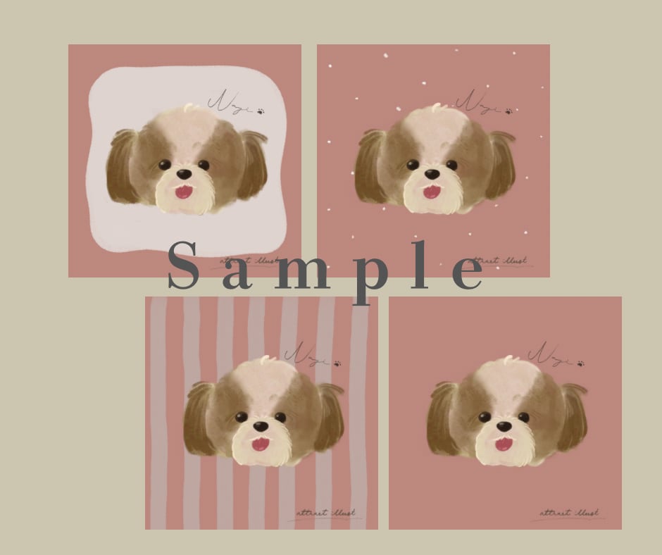 ペットちゃんを可愛いイラストにします アイコンやご自身用にグッズにも♡マスコットのようなイラスト イメージ8