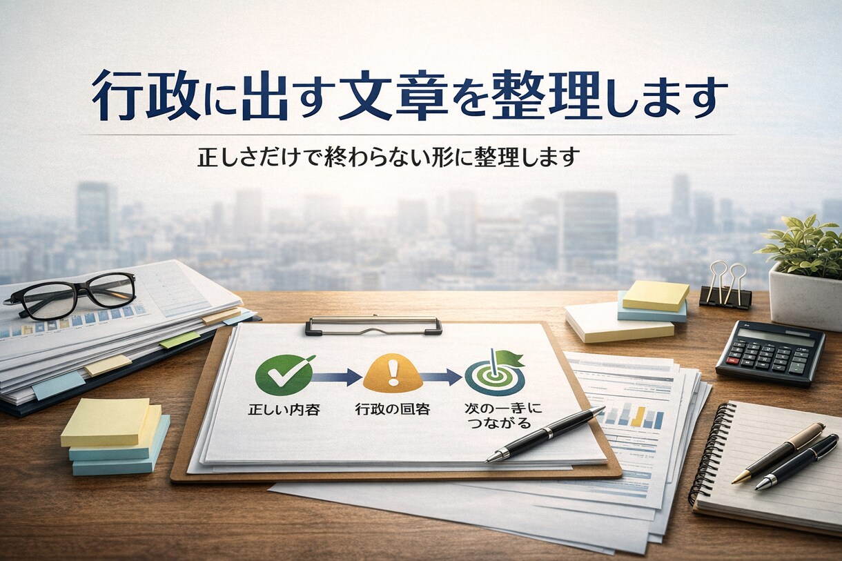 行政に出す文章を整理しまます 感情的にならず、目的が伝わる形に整理します イメージ1