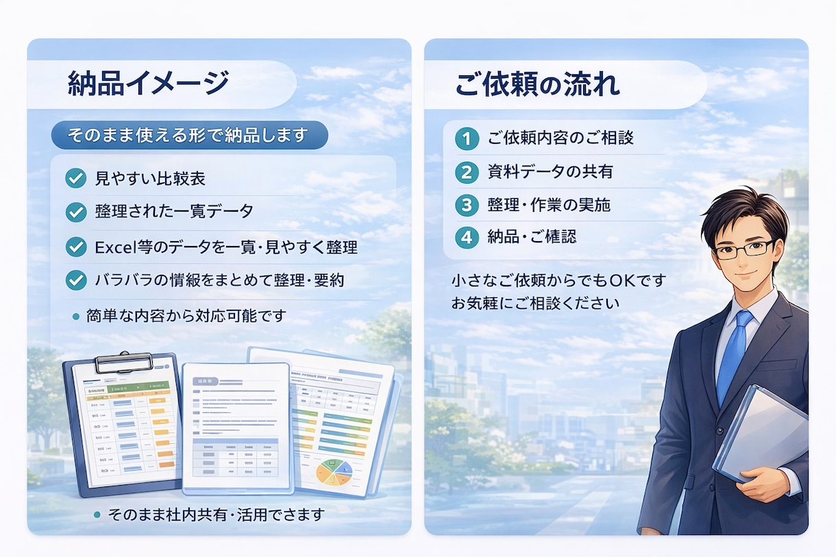 資料や情報を分かりやすく整理しますます 見積・文章・Excelを見やすく整えます イメージ2