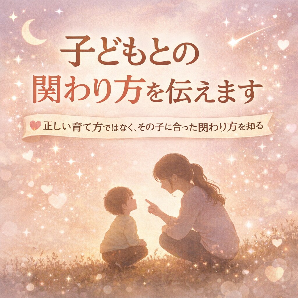 子どもの個性と関わり方を伝えます 「正しい育て方」でなく、 “その子に合った関わり方”を知る。 イメージ1
