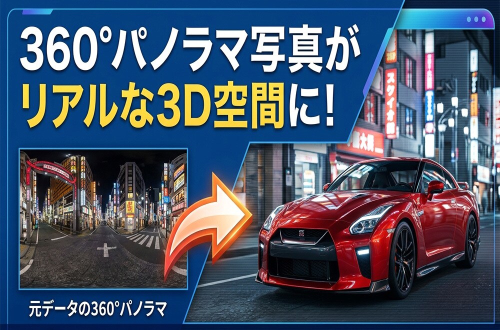 HDRI・360度パノラマ画像から3D背景作ります 画像から3DCG背景をプロが制作します イメージ1