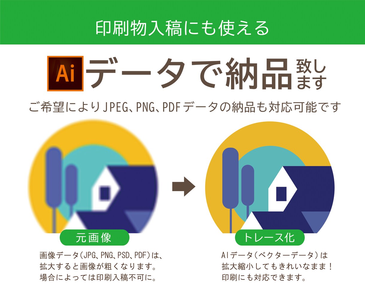 そのイラスト・ロゴ　ていねいにトレースします 拡大してもきれい！イラストレータでデータ化 イメージ8