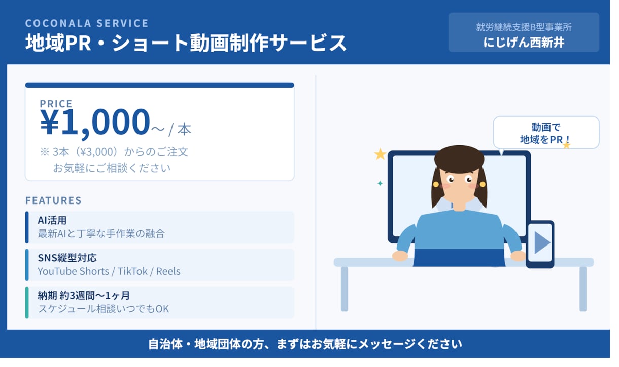 自治体の魅力を発信！旅と食のショート動画作ります 素材丸投げでOK！じっくり時間をかけて形にします イメージ2