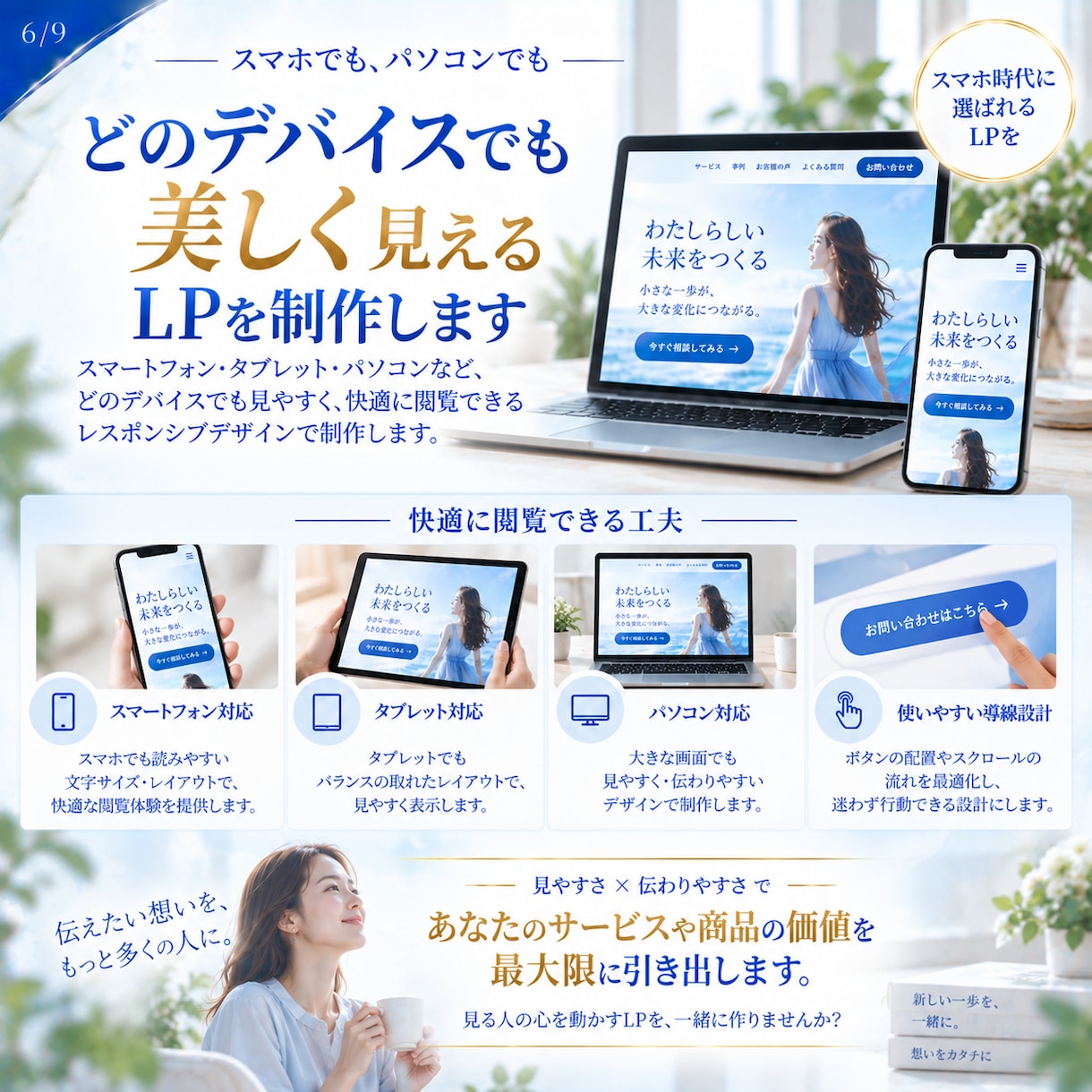 HTML/CSSで伝わるLPを制作します 10/31まで1ページ25,000円で丁寧に制作 イメージ6