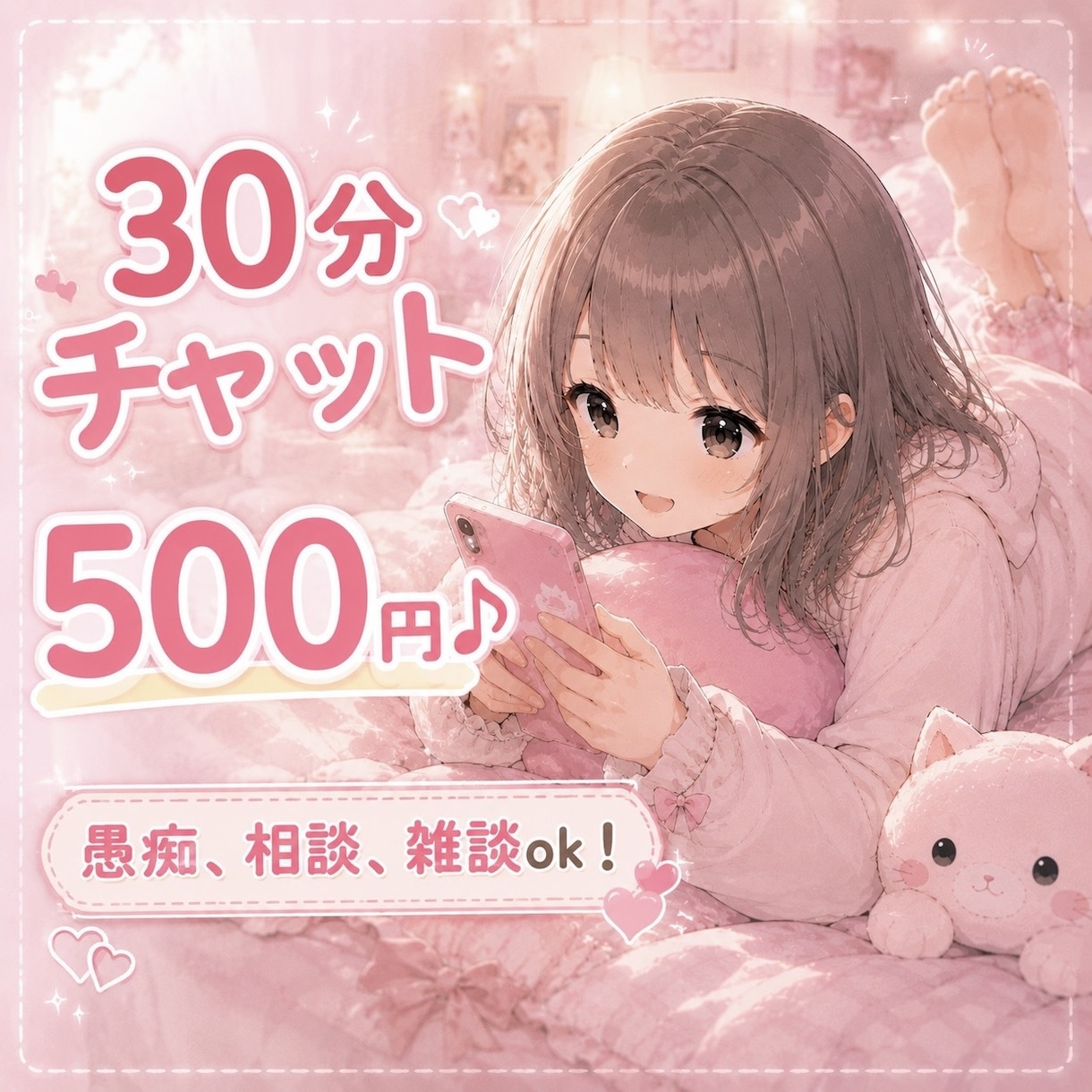 ゆったりチャット⸜❤︎⸝女子学生がお話し聴きます 雑談・恋愛・愚痴OK♩友達みたいに気軽にお話しましょう‧₊˚ イメージ1