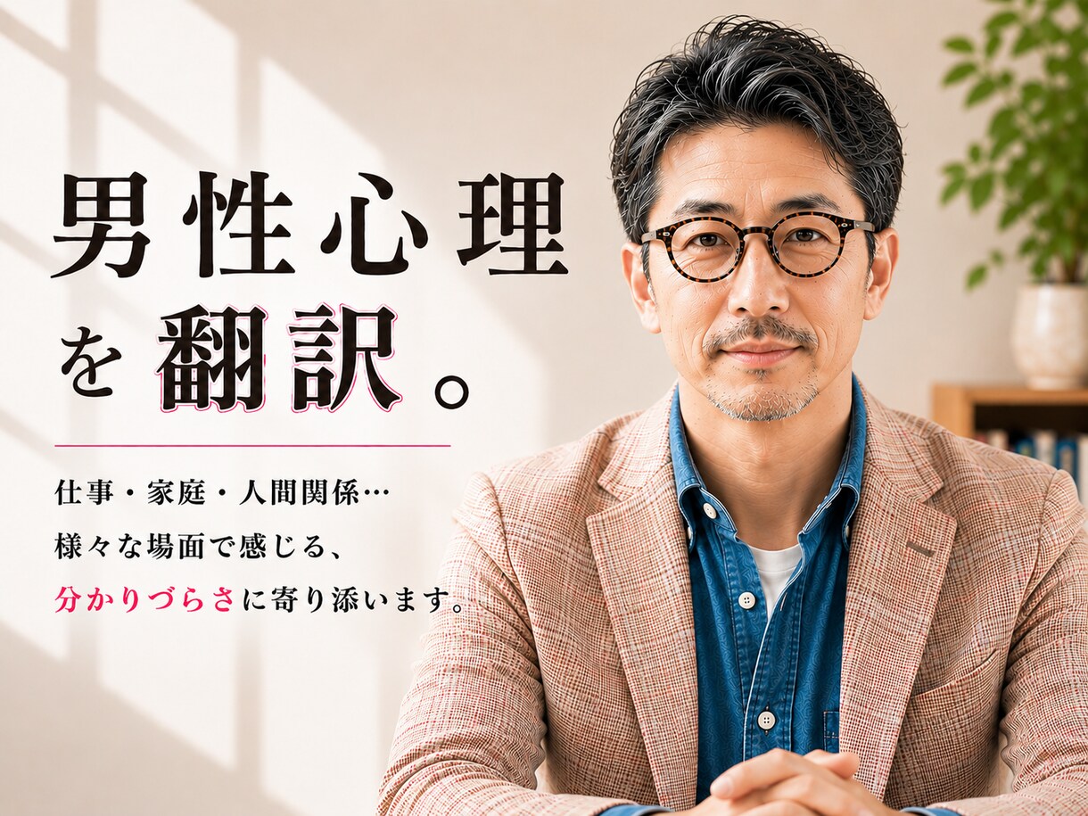 男性心理｜男の不器用な本音、翻訳します 男性に振り回され、気づけば苦しくなってしまうあなたへ。 イメージ3