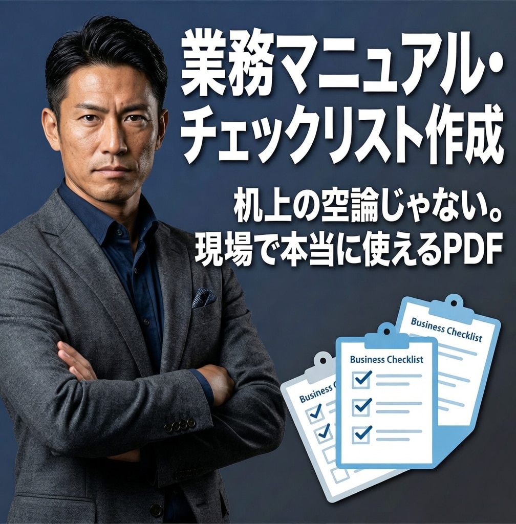 現場創業経験×AI｜実務即戦力マニュアル作成します 机上の空論じゃない。現場で本当に使えるPDFを高速作成します イメージ1