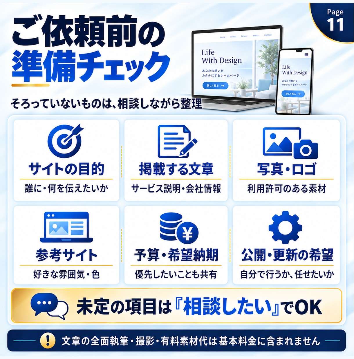 会社・店舗のスマホ対応ホームページを制作します 最大5ページ・料金と納品内容を先に確認できる制作 イメージ11