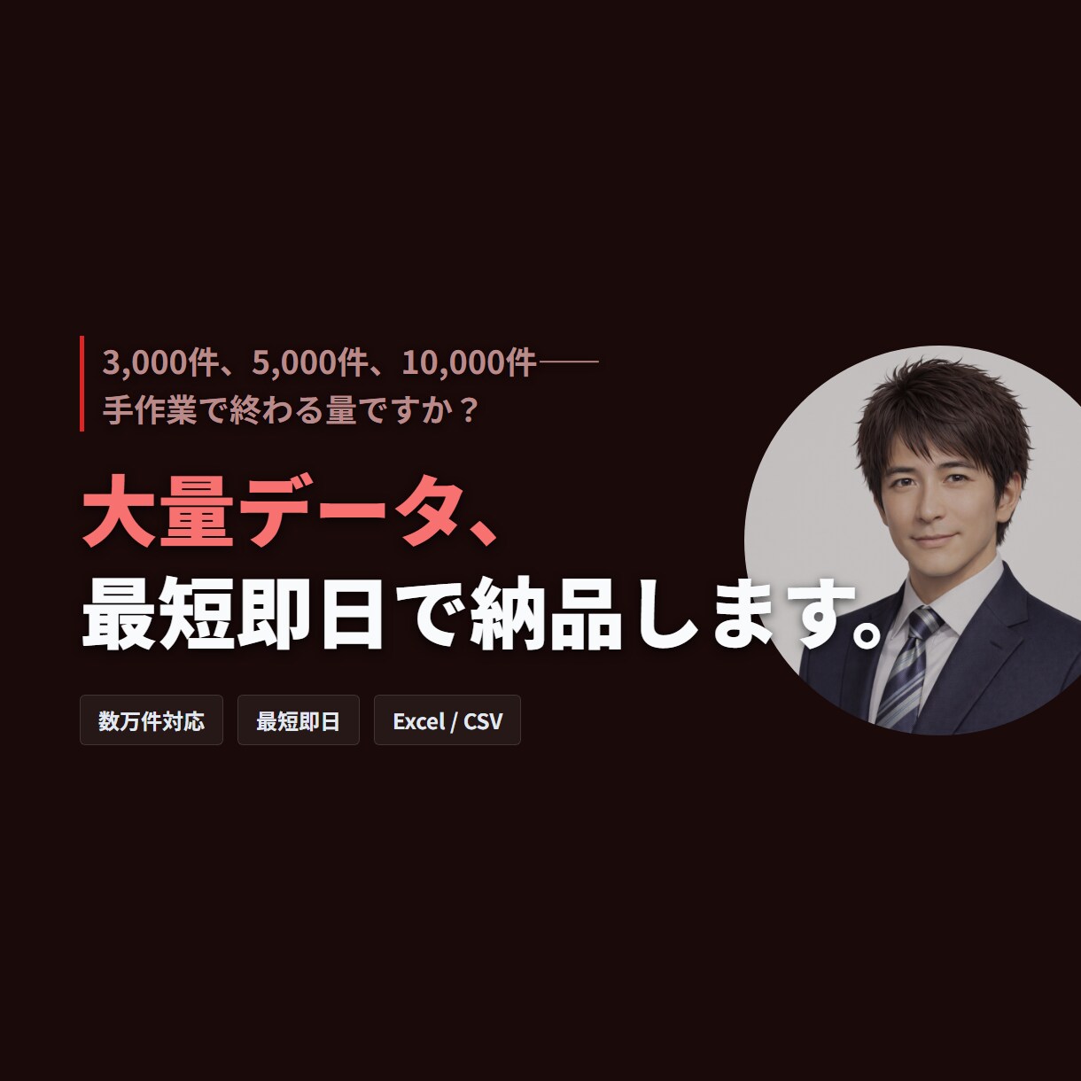 大量データ収集を最短でExcel納品します 他で断られた量にも対応。数万件の実績あり イメージ1