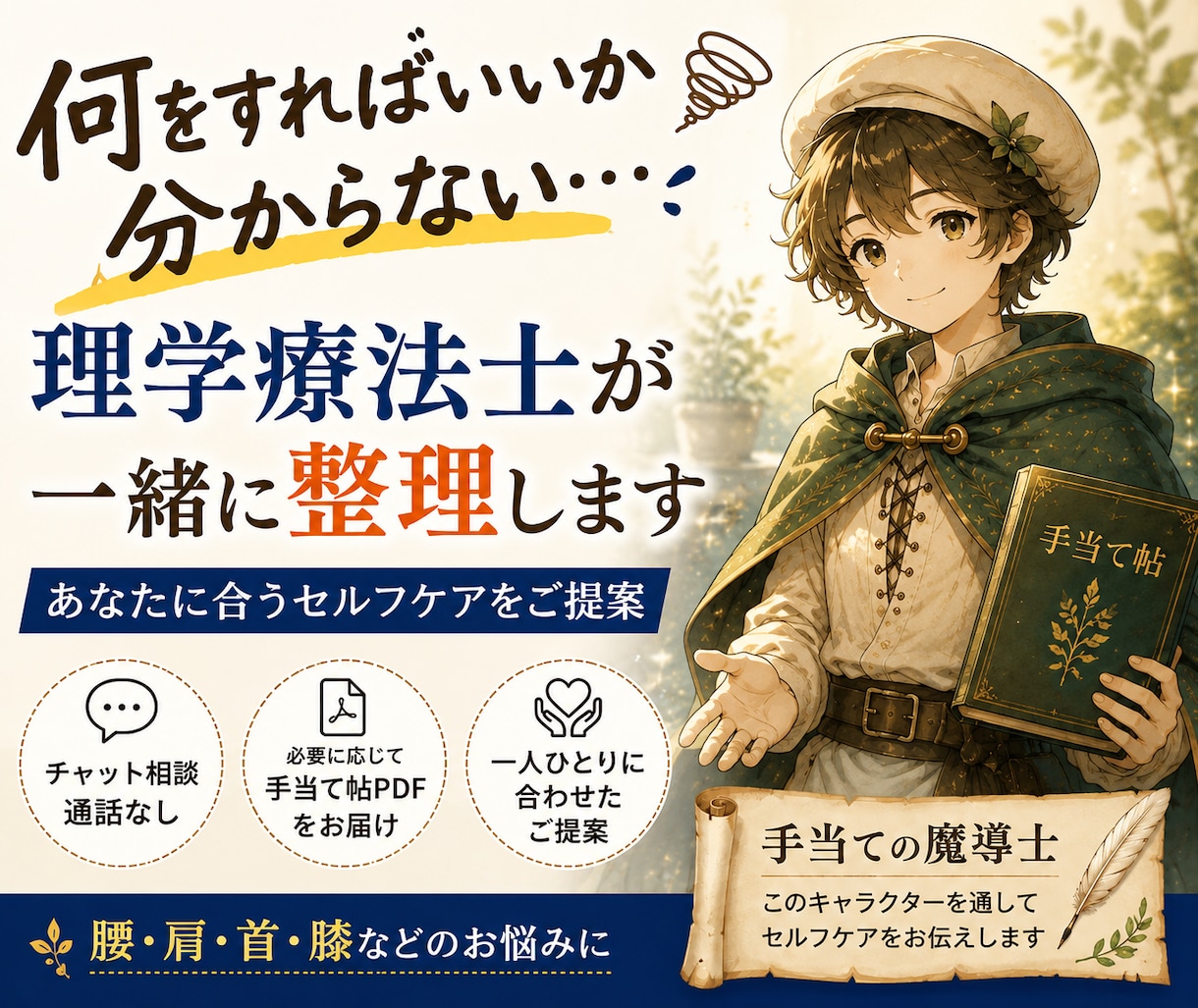 身体の悩みを理学療法士が一緒に整理します 何をすればいいか分からない方へ イメージ1