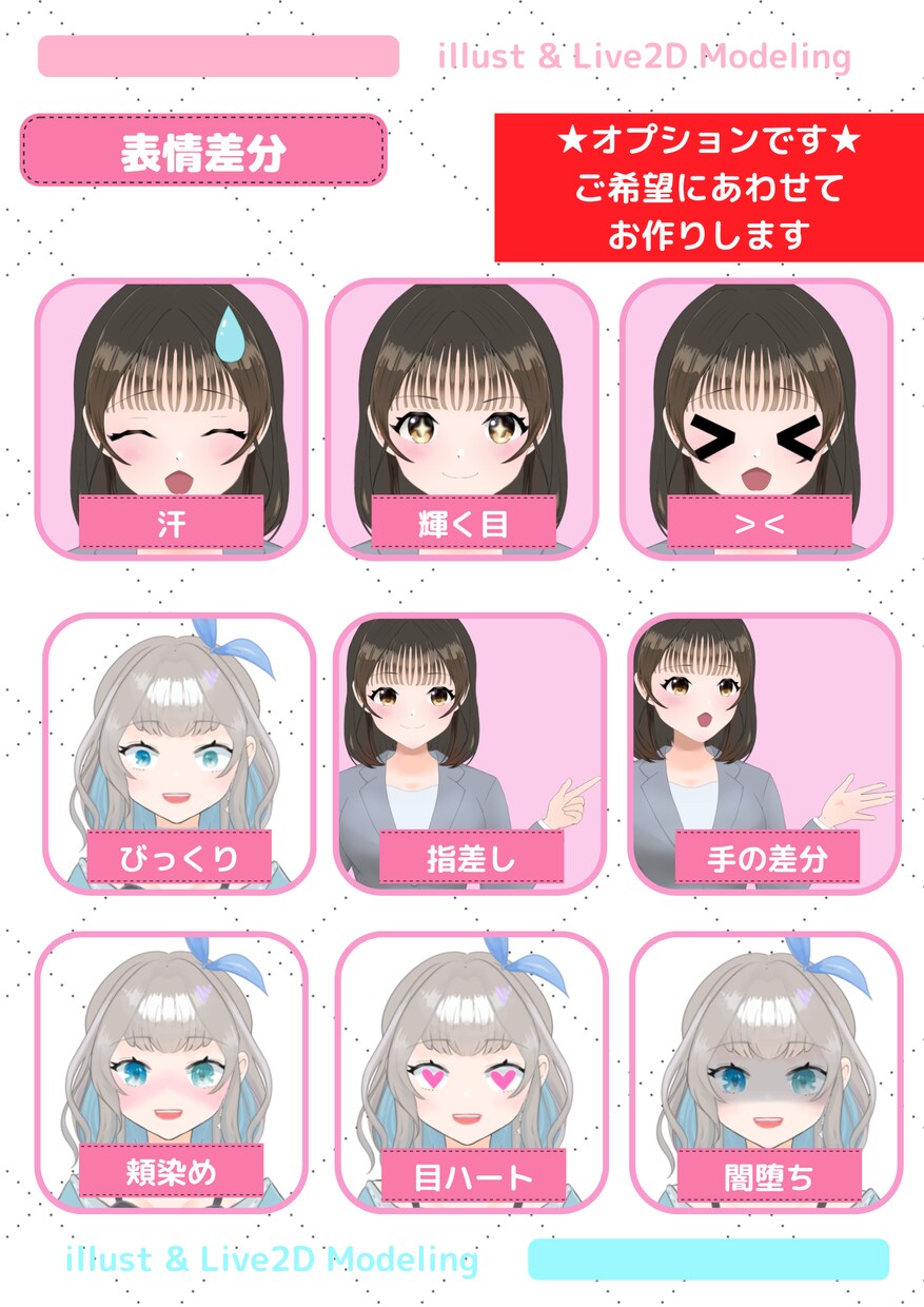 高品質！VTuber用Live2Dモデル作ります コスパ良し★キャラデザ＆Live2Dモデリング全工程一括 イメージ3