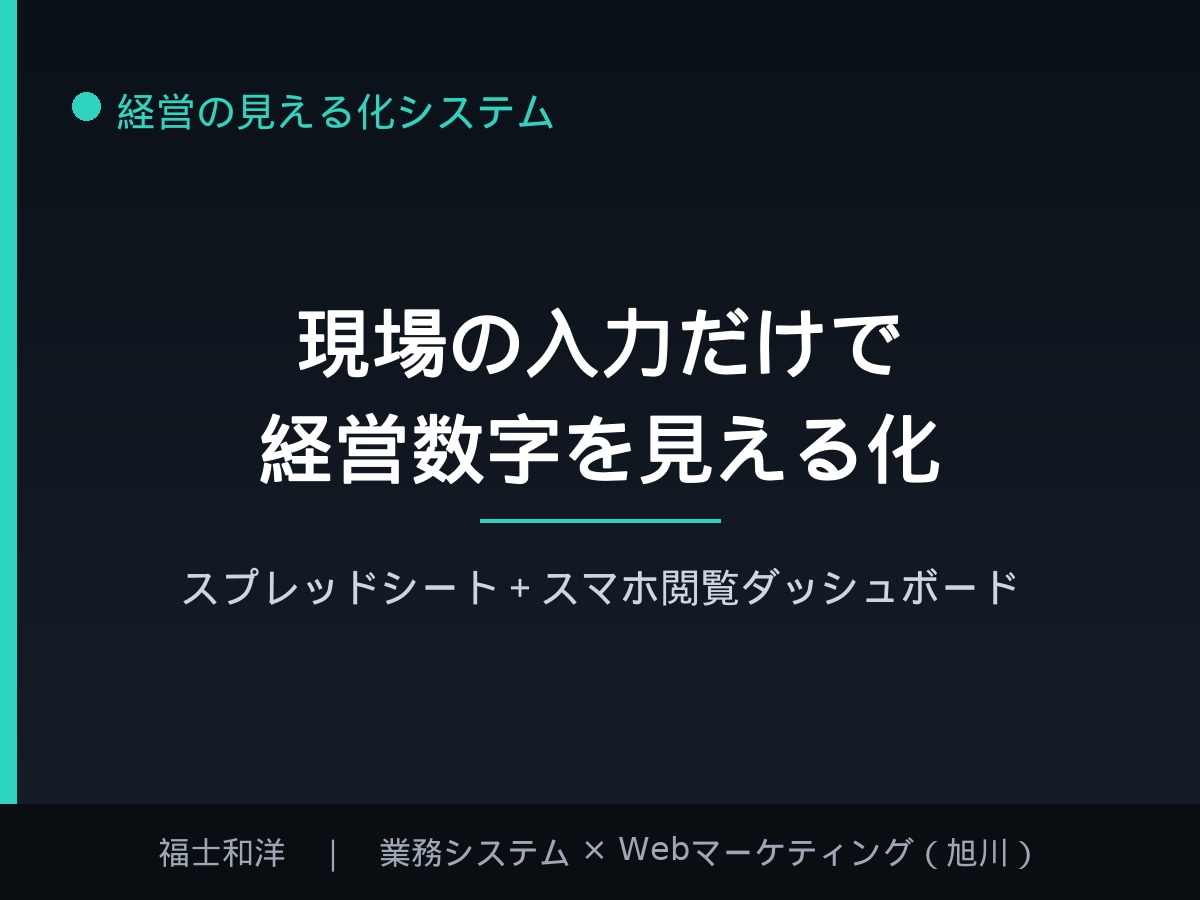 現場の入力だけで経営数字を見える化します 現場は入力だけ。経営者はスマホで売上も利益も確認できます イメージ1