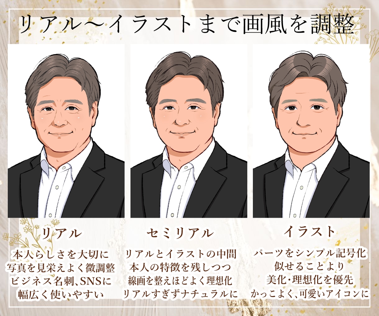 ナチュラルで人間味のあるプロフィールを描きます SNS、副業、ビジネスに。手描きの存在感であなたらしさを発信 イメージ2