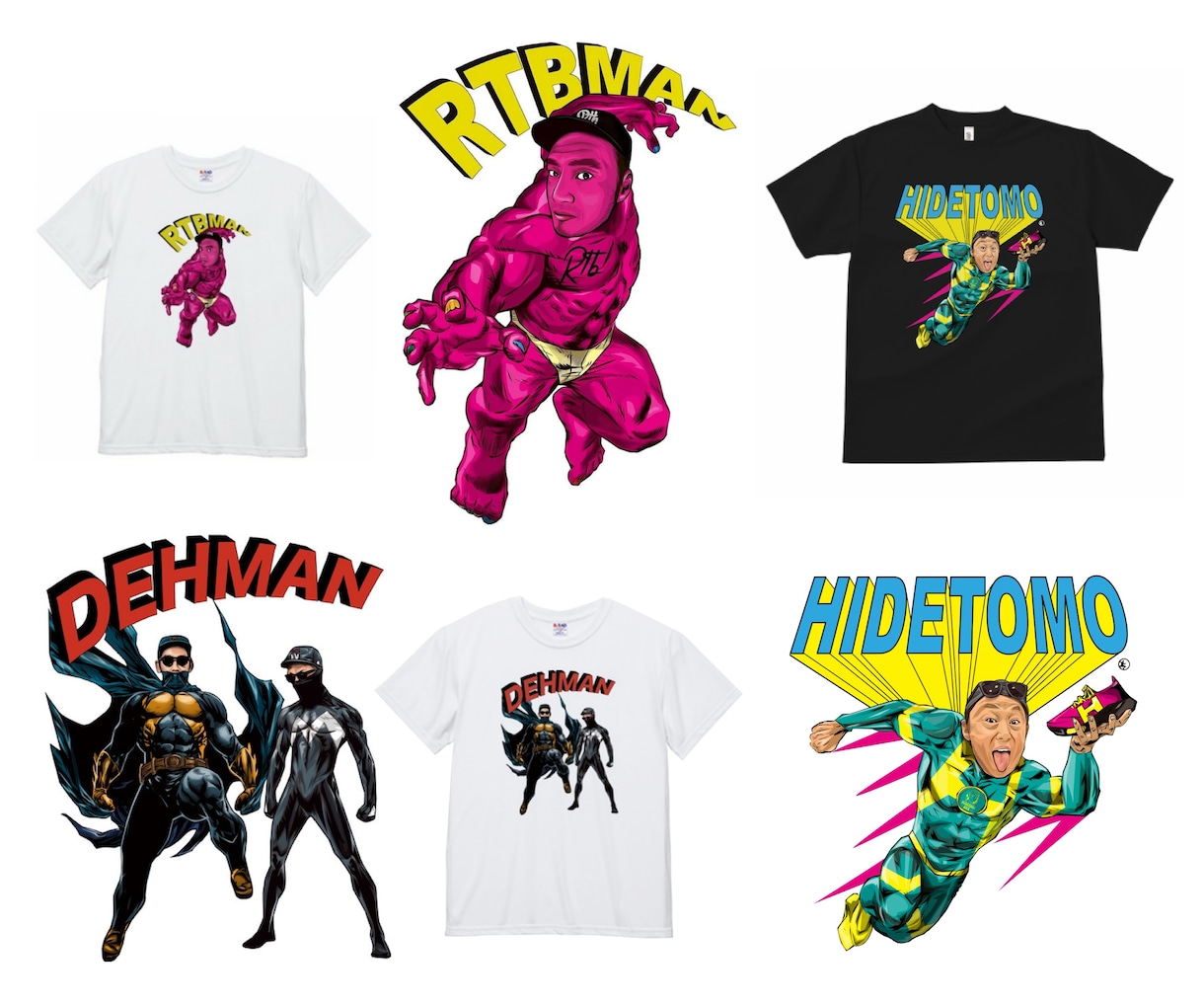 SNSで目立つアメコミキャラ似顔絵Tシャツ作ります 企業PR・YouTube・アパレルにも展開可能 イメージ3