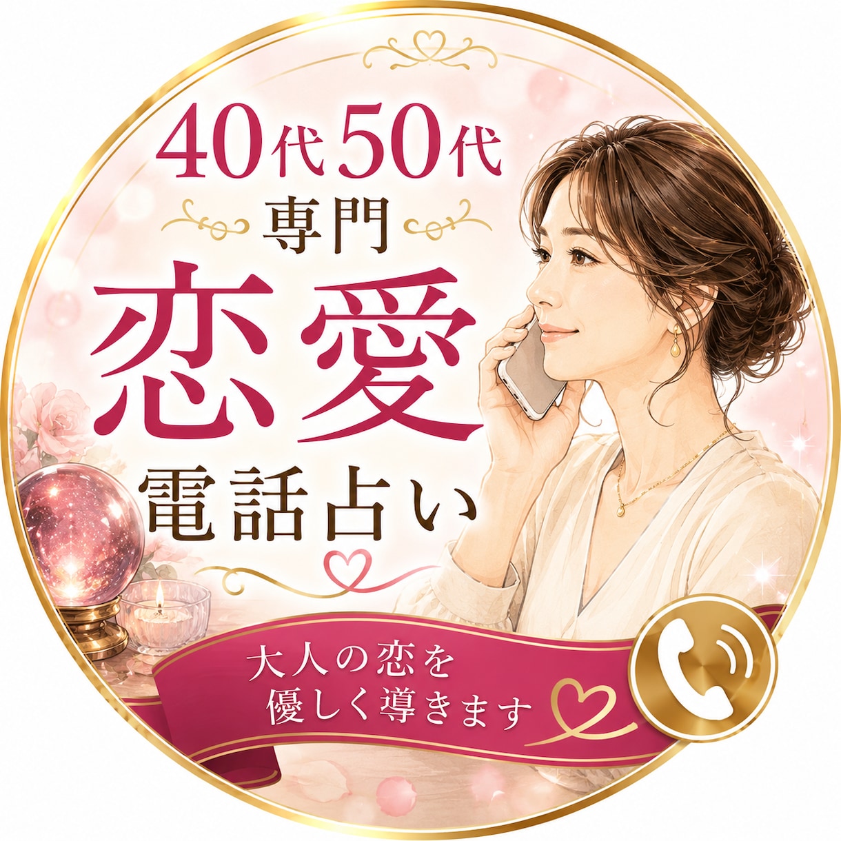 40代50代限定★同年代だから話せる電話占いします 短時間でも、誰よりも寄り添います！ただただあなたの味方です！ イメージ1