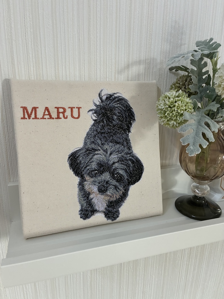 ペットの写真から刺繍ファブリックボードお作りします お写真から作るオーダーメイドうちの子刺繍ファブリックボード イメージ4