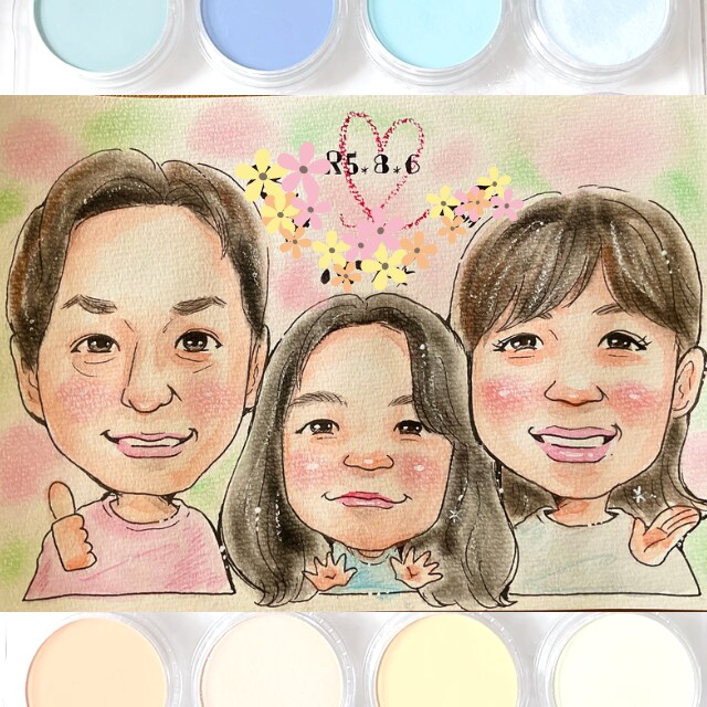 ここだけ商品‼️あたたか〜い☆手描き似顔絵描きます ★ふんわりシンプル(イベント席描き風) イメージ5