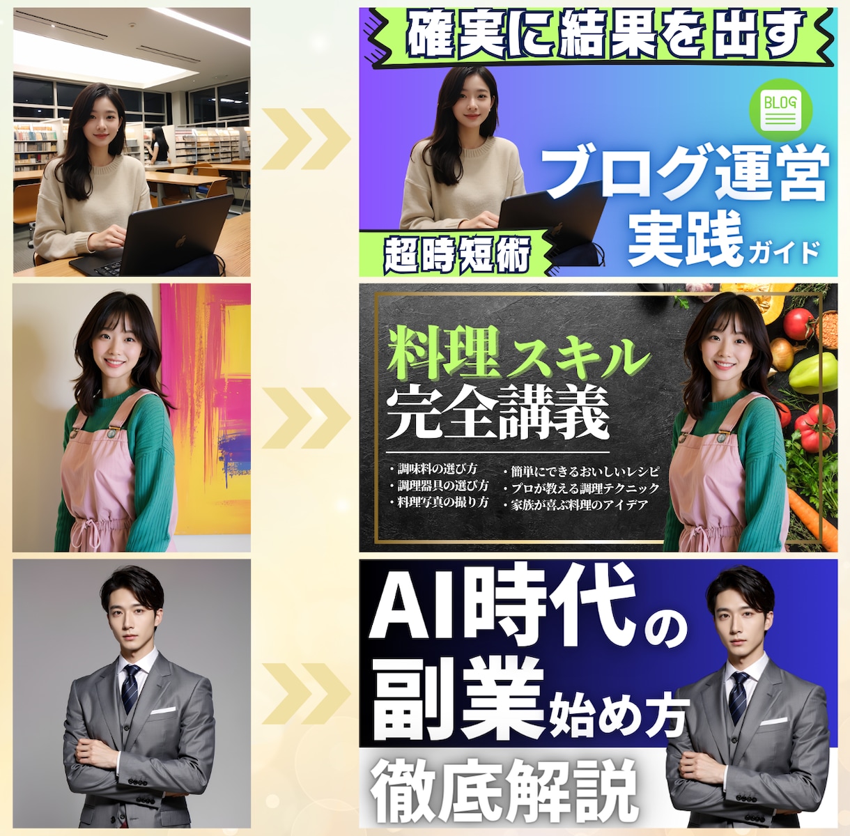 AIモデル起用！相手に届くバナー・ヘッダー作ります 修正無料無制限！クリック率upを狙った効果的なデザインを イメージ4