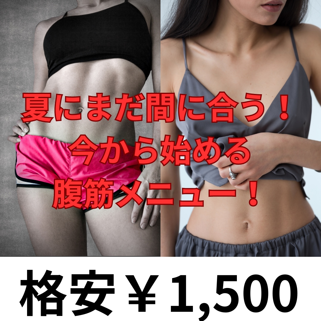 夏にまだ間に合う！腹筋を鍛えるメニューを提供します 腹筋に特化したメニューを提供いたします！海で脱げる身体に！ イメージ1