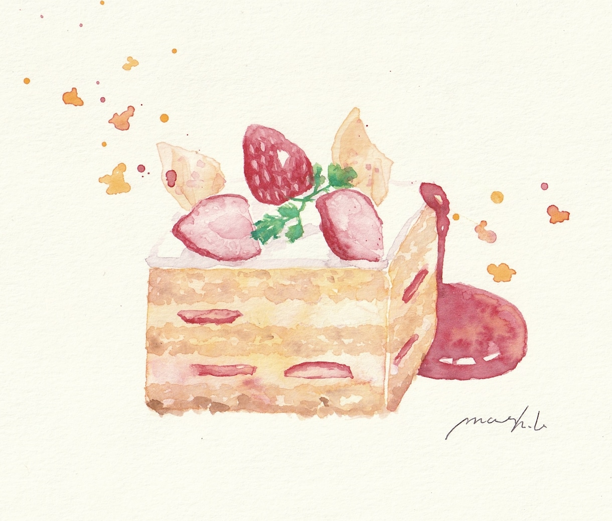 2000円で食べ物を透明感のある水彩で手描きします メニューやアイコンなどに。レトロ喫茶のようなクリームソーダ イメージ2