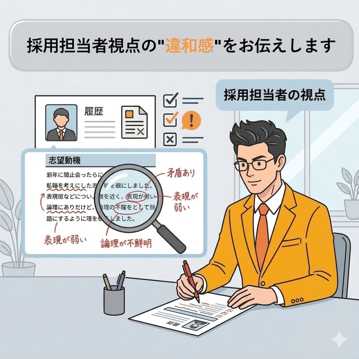 現役人事の応募書類診断｜面接想定質問まで整理します 内容は良いのに“採用側の読まれ方”で損をしているあなたへ イメージ4
