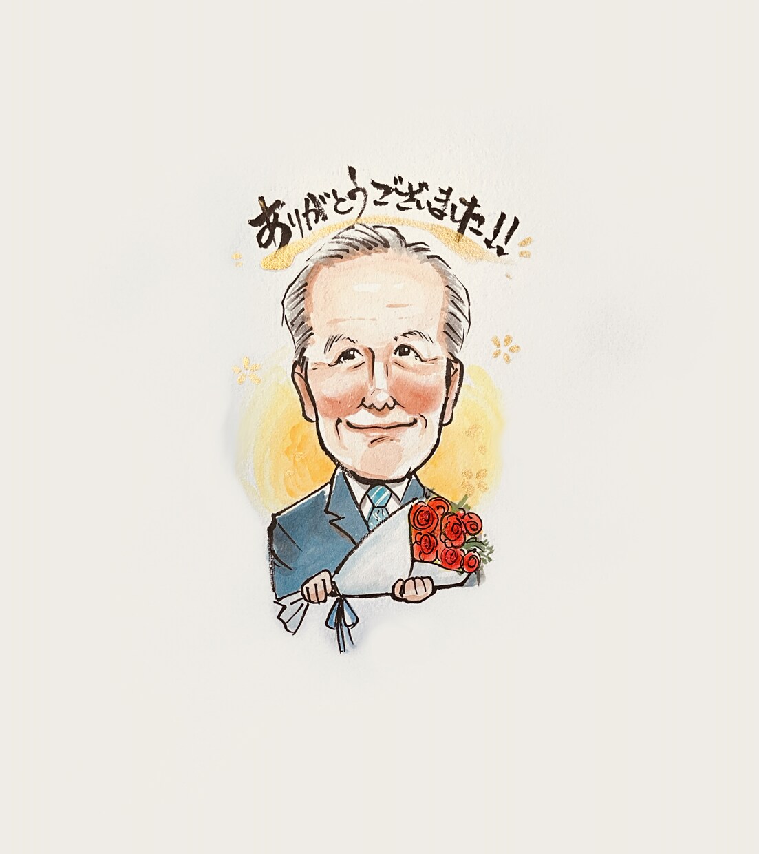そのまま贈れる記念の寄せ書き色紙に似顔絵を描きます 退職・転勤などのビジネス利用や誕生日・長寿などのお祝いに！ イメージ3