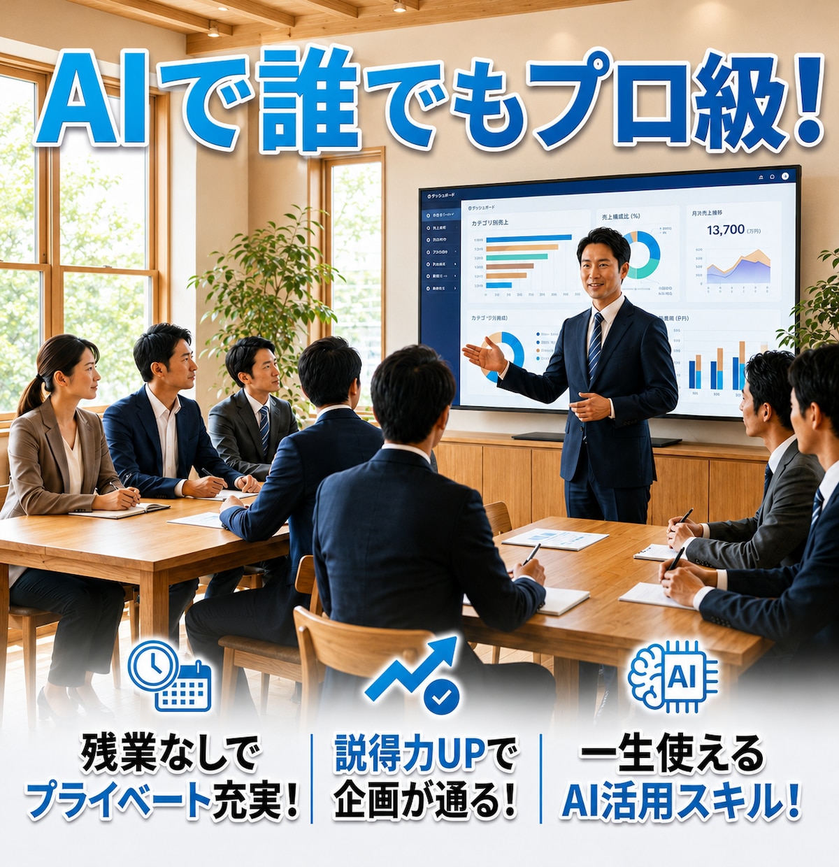 プレゼン・資料作成：AIで爆速作成できます 構成・文章・スライド化までAIにおまかせ。90分で仕上げます イメージ3