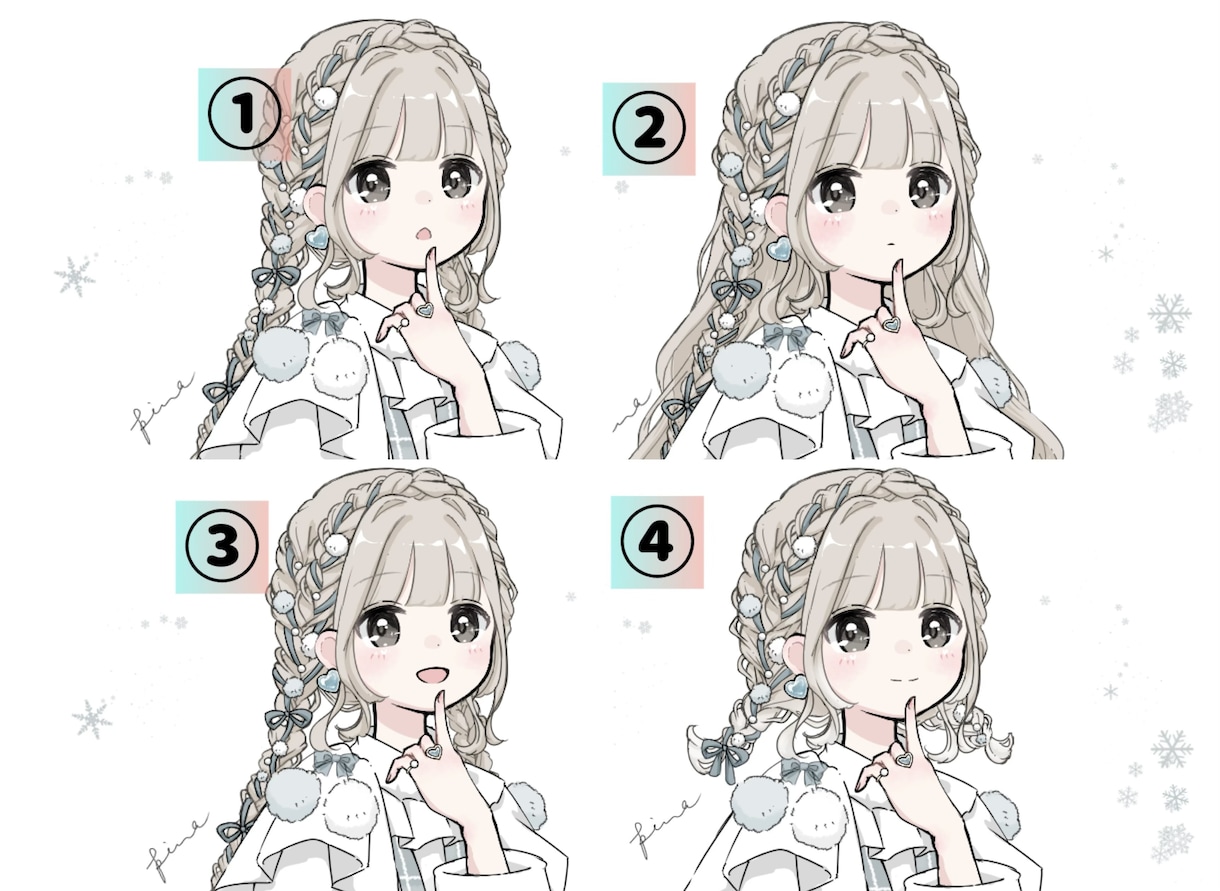 ふわふわポンポンリボン量産イラストをお描きします 基本で色変え、プラスオプションでさらにオリジナルも出せます イメージ3